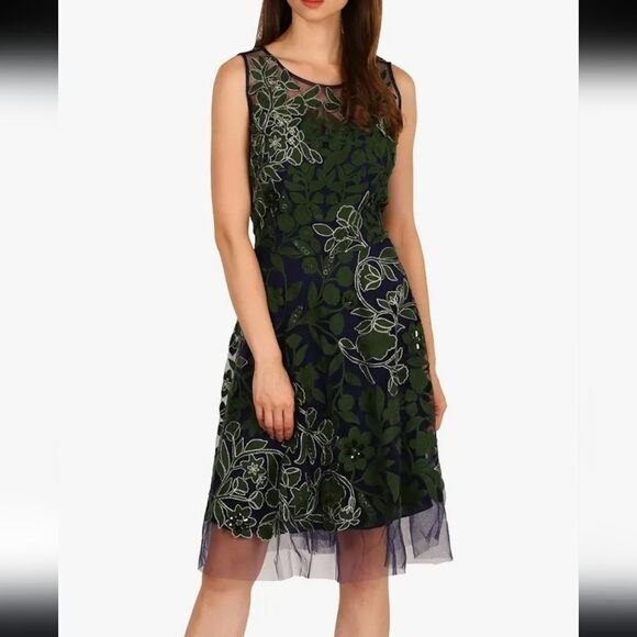 Anthropologie Pankaj & Nidhi Embroidered Fern Dress Size 6 New - Picture 2 of 15